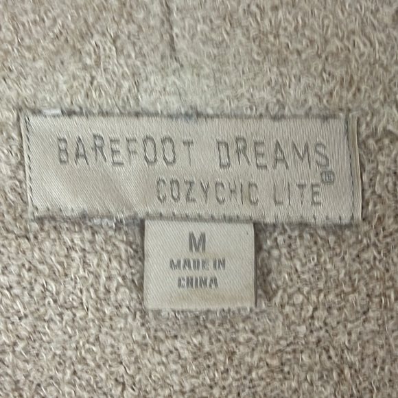 Barefoot Dreams CozyChic Lite OPEN FRONT CARDIGAN Sweater in Beige Size Medium - Picture 4 of 9